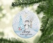 Personalized Baby's Third Christmas Ornament, Custom Name Year Baby Penguin Ornament - Merry Xmas Gifts For Little Baby From Dad Mom, Christmas Tree Decoration