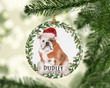 Personalized English Bulldog Ornament, Dog Lover Ornament, Christmas Gift Ornament