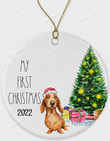 Personalized Dachshund My First Christmas Ornament, Dog Lover Ornament, Christmas Gift Ornament