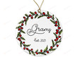 Personalized Grams Est 2021 Ornament Ceramic Ornament Grams Ornament Grams's First Christmas Ornament 2021 New Grams Christmas Ornament Hanging Decor Xmas Tree Decor