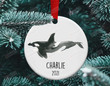 Personalized Killer Whale Christmas Ornament Killer Whale Ceramic Ornament Killer Whale Christmas Tree Decoration Hanging Xmas Tree Gifts For Men Women