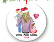 Personalized Single Mother Of Two Baby And Kid Christmas Ornament Mom Daughter Son Family Boy Girl Portrait Gifts For From Baby Parent Mommy Hanging Decoration Xmas Tree Decor
