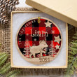 Personalized First Christmas Ornament Bear With Pine Tree And Star Red Plaid Ornament Best Gifts For Baby From Mom, Dad, Grandma, Grandpa, Family On First Christmas, Winter, Birthday