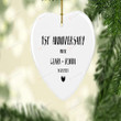 Personalized Wedding Anniversary Ornament Christmas Tree Ornaments Anniversary Christmas Ornament Wedding Keepsake Decoration Ornament Gifts For Parents Couple Ornament Heart Ornament