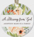 Personalized Adoption Made Us A Family Ornament Gift, A Blessing From God Christmas Ornament, Christmas Gift Ornament