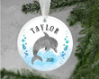Personalized Christmas Ornament 2021 Dolphin Print Ornament For Christmas Trees Decoration Custom Name Ornament For Baby Ornament In Christmas Ornament For Hanging Tree Decoration
