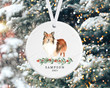Personalized Shetland Sheepdog Ornament, Gifts For Dog Owners Ornament, Christmas Gift Ornament