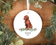 Personalized Bright Red Doodle Dog Ornament, Gifts For Dog Owners Ornament, Christmas Gift Ornament