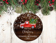 Personalized Our First Christmas As Grammy And Grandpa Ornament New Grammy And Grandpa Ornament Car Ornament Faux Wood Hanging Decoration Christmas Tree Decor Xmas Gifts Home Decor