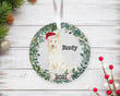 Personalized White Collie Dog Ornament, Gifts For Dog Owners Ornament, Christmas Gift Ornament
