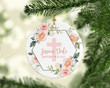Personalized Baptism Ornament, The Cross With Floral Ornament, Christmas Gift Ornament