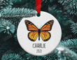 Personalized Monarch Butterfly Christmas Ornament Monarch Butterfly Ceramic Ornament Monarch Butterfly Christmas Tree Decoration Hanging Decor Xmas Gifts