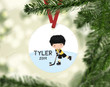 Personalized Christmas With Hockey Player, Gift For Hockey Lovers Ornament, Christmas Gift Ornament