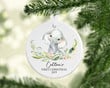 Personalized Elephant Baby's First Christmas Ornament, Elephant Lover Gift Ornament, Christmas Keepsake Gift Ornament