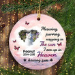 Personalized Forever In Our Hearts Dog Cat Memorial Photo Decorative Ornament, Dog Cat Loss Remembrance Ceramic Ornament Pet Sympathy Christmas Tree Hanging