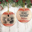 Personalized Baseball Pitchers Circle Ornament Ornaments Xmas Gifts From Him Her Family Friends Ornament For Christmas Decoration