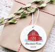 Personalized Red Barn Ornament, Gift For Farming Lover Ornament, Christmas Gift Ornament