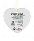 Personalized Stepped Up Dad Ornament, Best Step Dad Gift, Custom Step Dad, Ceramic Keepsake Christmas Ornaments, Christmas Tree Hanging Decoration