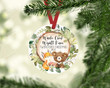 Personalized Twins First Christmas Ornament, Bear And Fox Lovers Ornament, Christmas Gift Ornament