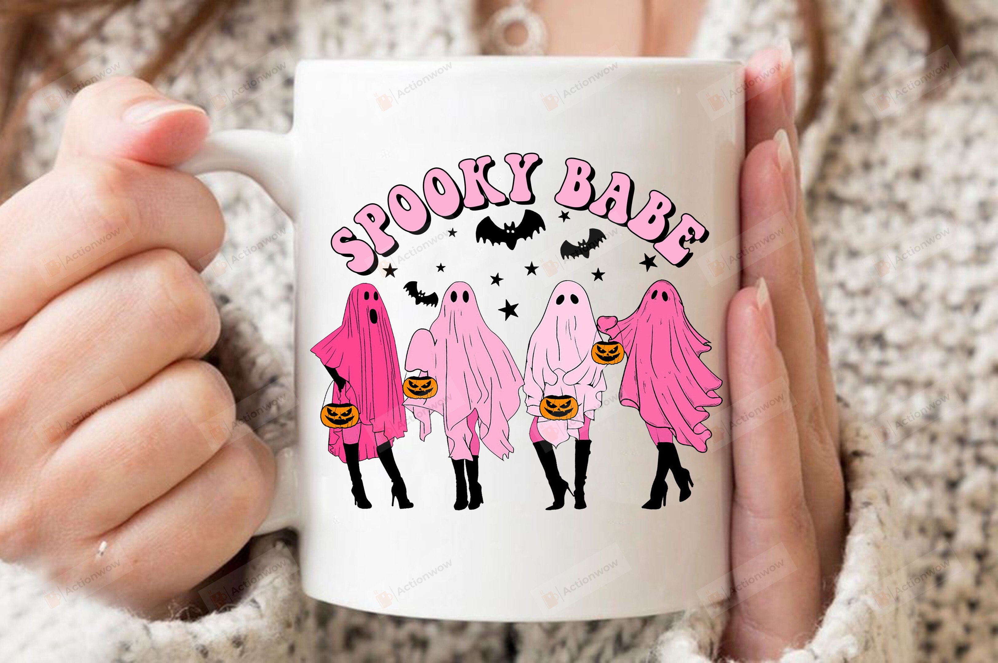 Spooky Babe Mug, Cute Halloween Mug, Trick Or Treat Mug, Halloween Sublimation, Halloween Ghost Mug