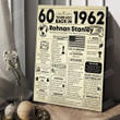 60 Years Ago Back In 1962 Poster, 60th Birthday Gifts For Women Men, Milestone Birthday Poster, 60th Birthday Decorations
