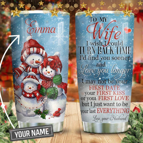 Christmas SnowMan  Personalized Tumbler Cup, To My Wife, Tumbler For Coffee/Tea With Lid, Travel Tumbler, Stainless Steel  Insulated Tumbler 20 Oz, Great Gifts For Birthday Christmas Anniversary