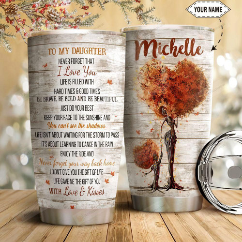 Black Woman Personalized Mom And Daughter Picture Tumbler Cup To My Daughter I Love You Stainless Steel Insulated Tumbler 20 Oz Best Gifts For Daughter Love From Mom Best Birthday Christmas Gifts