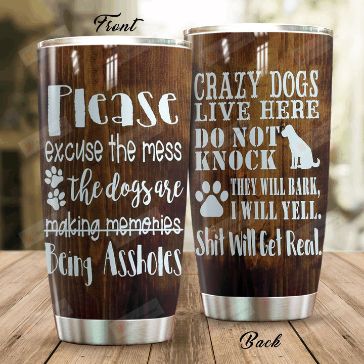 Dog Please Excuse The Mess Stainless Steel Tumbler Perfect Gifts For Dog Lover Tumbler Cups For Coffee/Tea, Great Customized Gifts For Birthday Christmas Thanksgiving