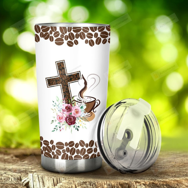Coffee And Jesus Fueled By Jesus And Coffee Stainless Steel Tumbler, Tumbler Cups For Coffee/Tea, Great Customized Gifts For Birthday Christmas Thanksgiving