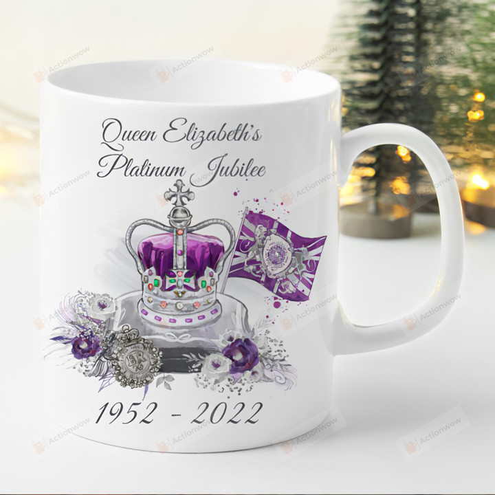 The Queen's Platinum Jubilee Mug, Queen Elizabeth Ii Mug, Royal Familly Ceramic Mug, Celebration Platinum Jubilee 70 Years