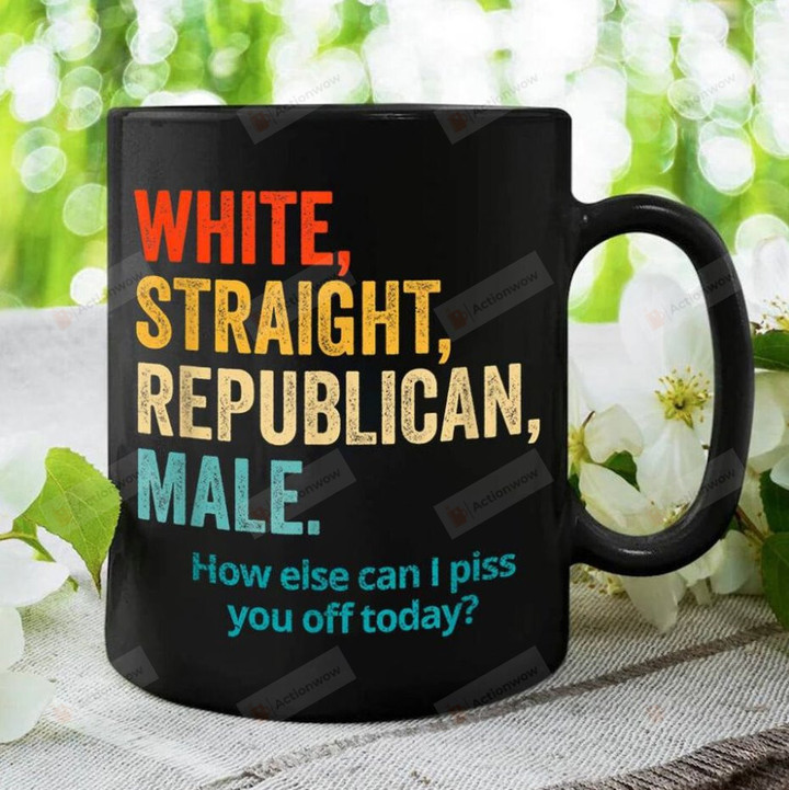 White, Straight, Republican, Male Mug, Funny Republican Coffee Mug