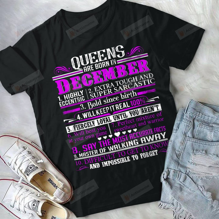 Queen Are Born In December Shirts, Birthday Gifts, Birthday Shirts, Birthday In December, Birthday Queen, Gifts For Her, Gifts For Mom, Birthday Family Gift