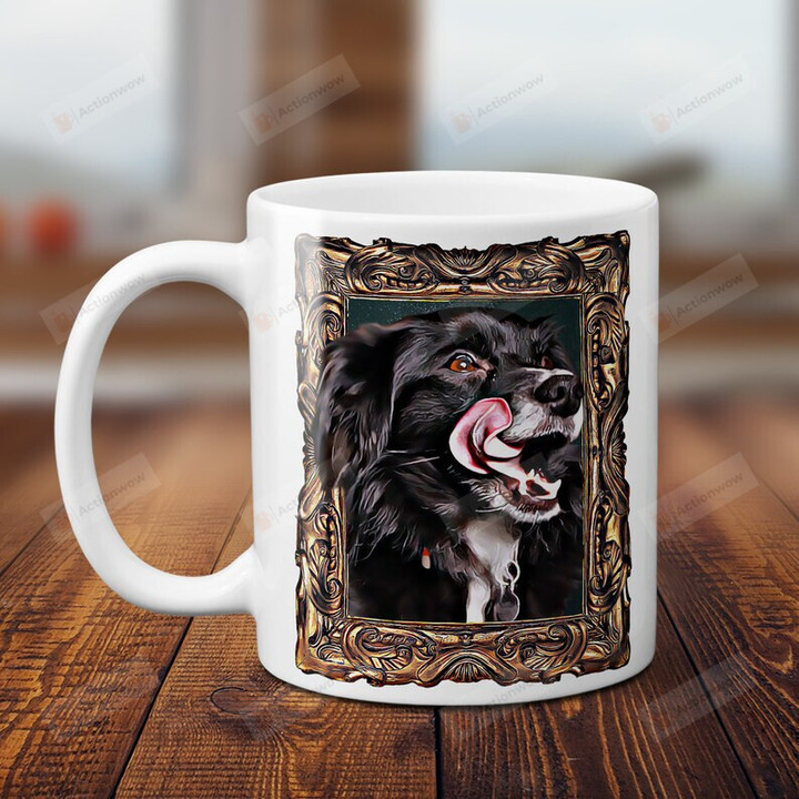 Custom Dog Portrait Mug, Dog Paw Mug, Dog Lover Gifts Mug