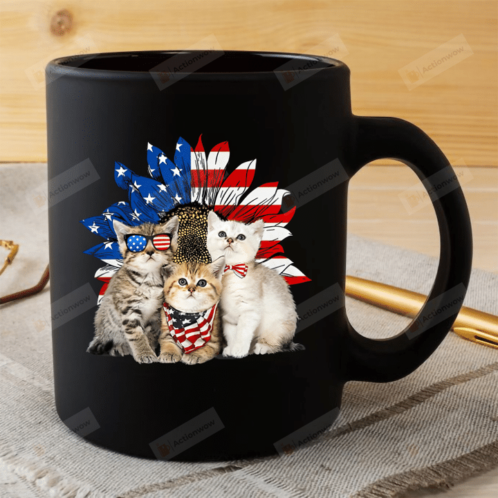 4th Of July Mug, International Cat Day Mug, Cat Lovers Mug, Independence Day Cat Mug, Cat Day Mug, Cute 4th Of July Cat Mug, Gifts For Friends Family Cat Lovers