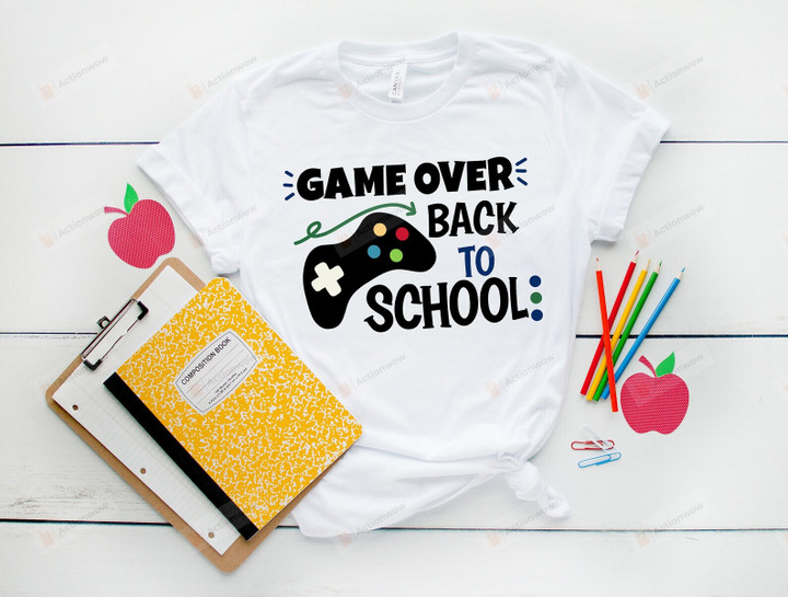 Game Over Back To School Shirt, Back to School Shirt, First Day of School Outfit, Gaming School Shirt, Teacher Gift, Teacher Shirts, Vintage Boho Teacher Shirt, Kindergarter Teacher Shirt
