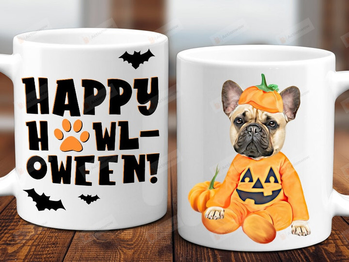 Custom Pet Portrait Mug, Happy Halloween Mug, Dog Lover Gifts Mug