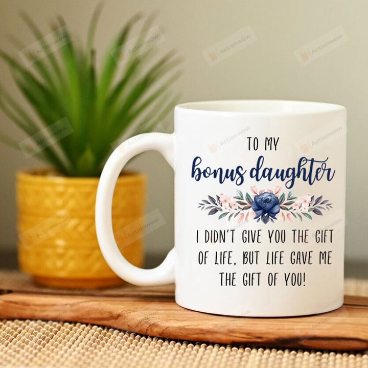 To My Bonus Daughter Mug, Gifts For Bonus Daughter, Daughter In Law, Stepdaughter, Christmas Birthday Gifts