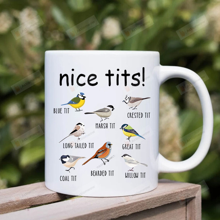 Nice Tits Mug Funny Bird, Gift For Bird Lovers, Funny Gift On Birthday Christmas