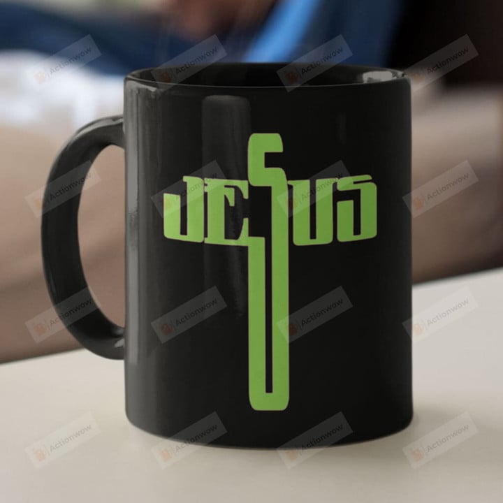Jesus Cross Ceramic Coffee Mug, Christian Coffee Mug