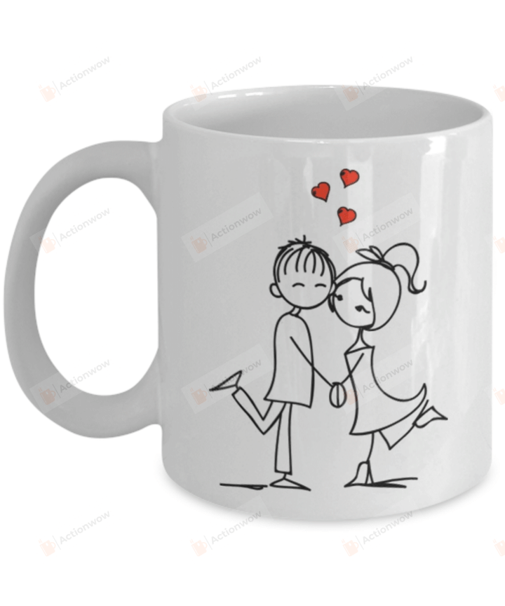 Lover Mug, Stickman Couple Mug, Heart Couple Mug, Love You Mug, Stickman Heart Mug, Couple Mug, Gift For Couple, For Him Her, For Boyfriend Girlfriend