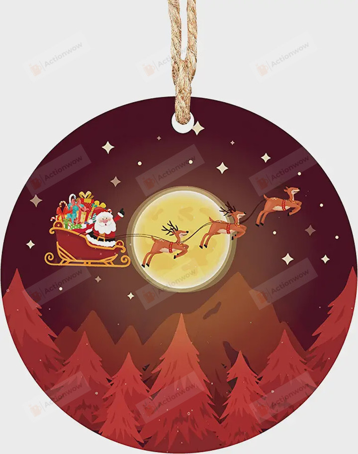 Merry Christmas Ornament, Snow Deer Xmas Tree Gifts Ornament, Christmas Gift Ornament