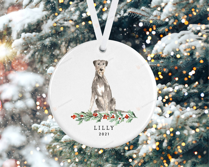 Personalized Irish Wolfhound Dog Ornament, Gifts For Dog Owners Ornament, Christmas Gift Ornament