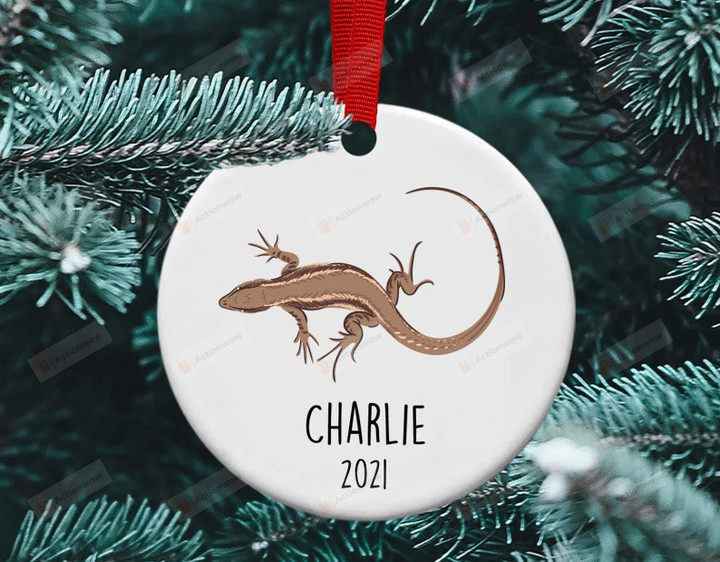 Personalized Lizard Christmas Ornament Lizard Ceramic Ornament Lizard Christmas Tree Decoration Gifts For Lizard Lover Hanging Xmas Tree
