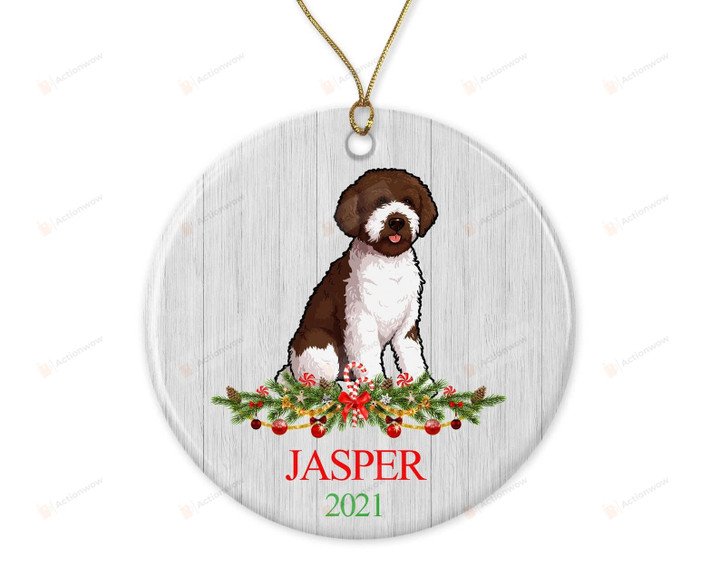 Personalized Pet Name Ornament Custom Puppy Ornament Lagotto Romagnolo Christmas Ornament Lagotto Romagnolo Dog Christmas Tree Ornament Dog Lovers Gifts Hanging Decoration