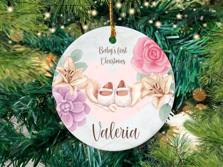 Personalized Baby First Christmas Ornament, Baby Shoes Ornament, Christmas Gift Ornament