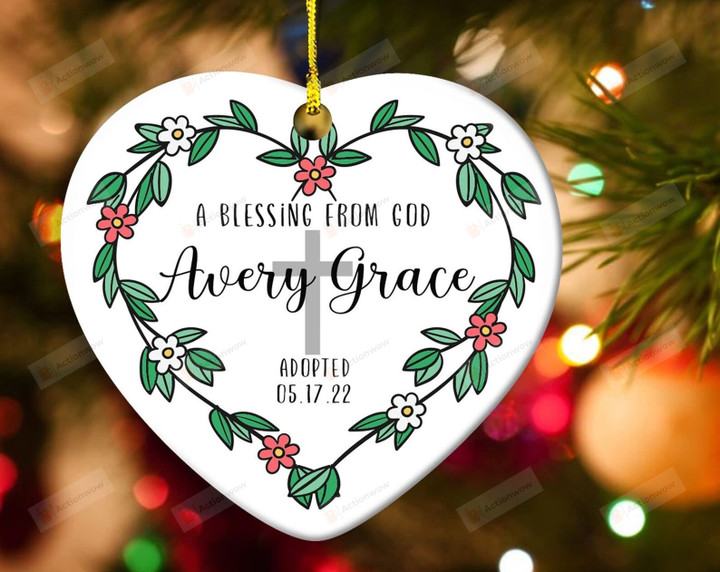 Personalized A Blessing From God Adoption Ornament Adoption Ornament Family First Christmas Gotcha Day Gifts Adoption Memento Keepsake Christmas Ornament