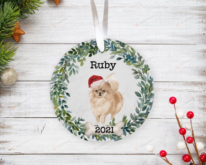 Personalized Pomeranian Dog Ornament, Gifts For Dog Owners Ornament, Christmas Gift Ornament