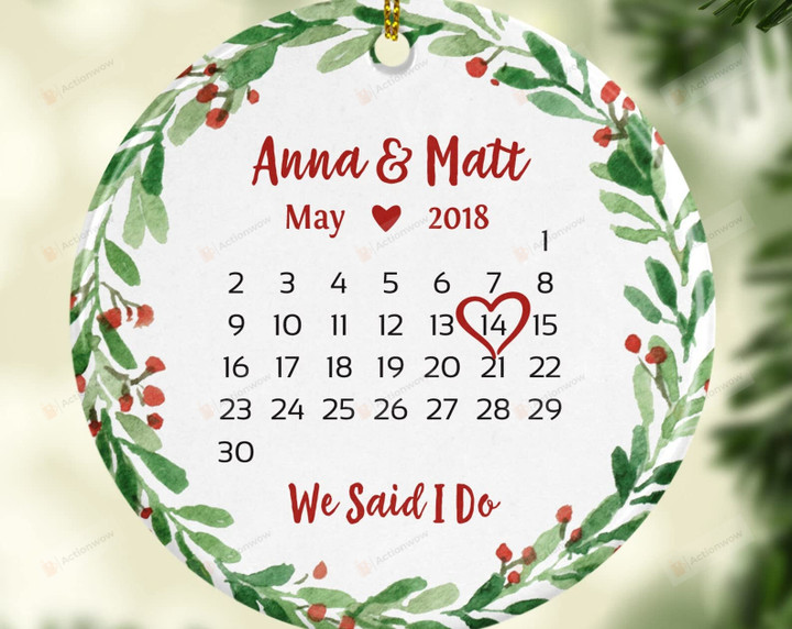 Personalized We Said I Do Ornament Wedding Anniversary Ornament Couple Gifts Gifts For Husband Wife Decoration Ornament Christmas Ceramic Ornament Hanging Decoration