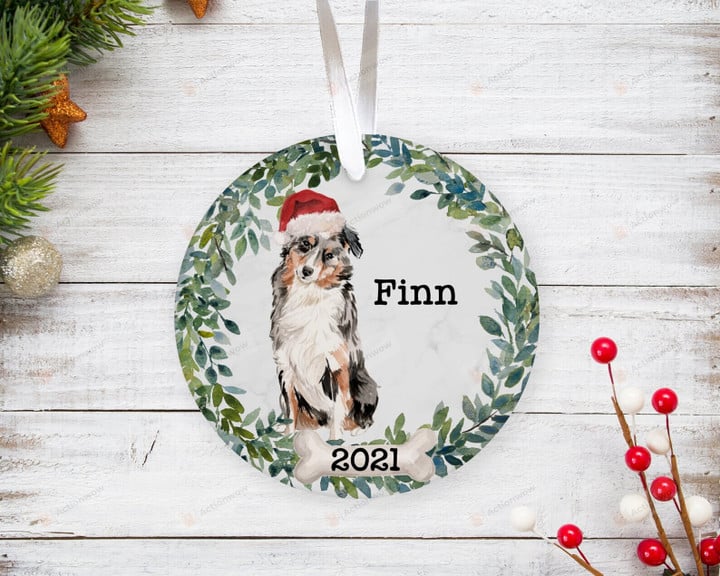Personalized Australian Shepherd Dog Ornament, Gifts For Dog Owners Ornament, Christmas Gift Ornament