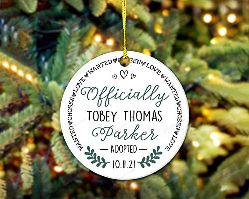 Personalized Adoption Ornament, Officially Adopted Ornament, Gotcha Day Gifts, Adoptive Memento Decorative Hanging Ornaments, Adoptive Parents Gifts Christmas Ornament